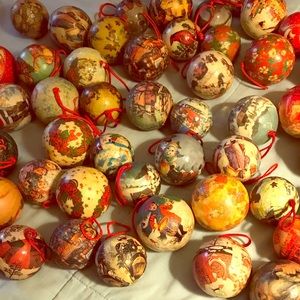 Vintage papermache Christmas ornaments
